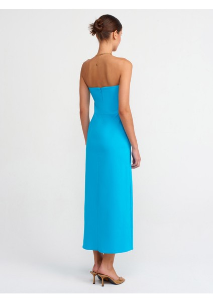 90758 Straplez Elbise-Aqua fiyatları