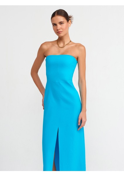 90758 Straplez Elbise-Aqua modelleri