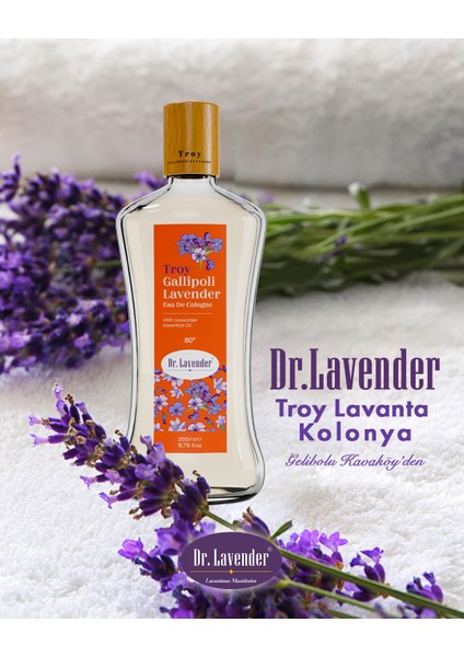 Lavender Lavanta Yağlı Kolonya 80° Cam Şişe 260 ml