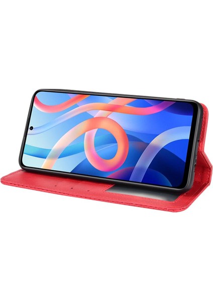 Xiaomi Poco M4 Pro Cüzdan Manyetik Kapatma Pu Deri Kılıf (Yurt Dışından)