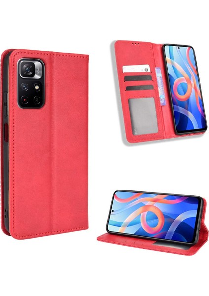 Xiaomi Poco M4 Pro Cüzdan Manyetik Kapatma Pu Deri Kılıf (Yurt Dışından)