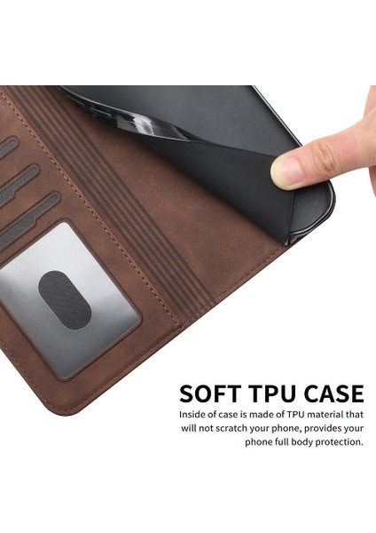Google Piksel 8A Manyetik Kapatma Kart Yuvaları Kapak Flip Pu Için Telefon Kılıfı (Yurt Dışından)