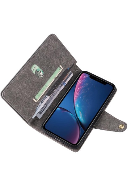 Iphone Xr Kart Tutucu Fermuar Cüzdan Kapak El Kayışı Deri (Yurt Dışından) fırsatları