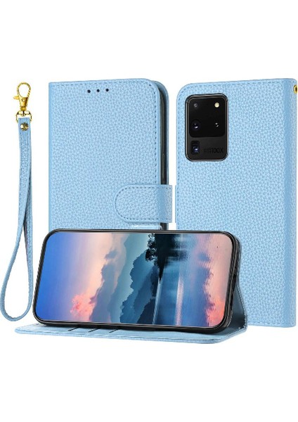 Samsung Galaxy S20 Ultra Litchi Desen Pu Deri Flip Kart Için Telefon Kılıfı (Yurt Dışından)