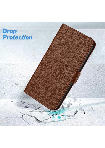 Telefon Kılıfı Için Oppo Oppo 5g Pu Deri Cüzdan Kart Yuvaları Tutucu Litchi Flip (Yurt Dışından)