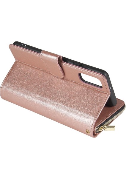 Samsung Galaxy Için Kılıf El Kayışı ile Zipper Fermuar Cep Kart Tutucu Flip (Yurt Dışından) modelleri