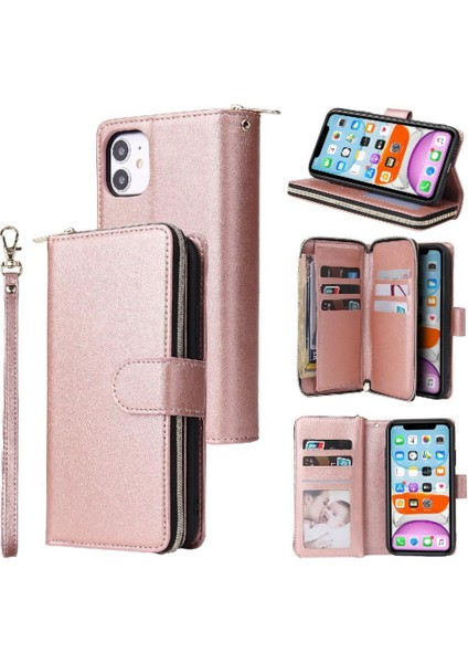 Iphone 11 Için Kılıf Kart Tutucu Cüzdan Durumda 9 Kart Yuvaları ile Kapak Çevirin (Yurt Dışından)
