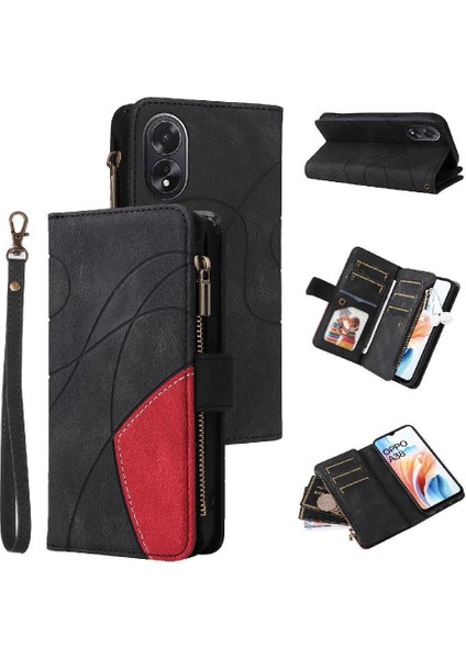 Oppo A38 4g Için KILIF/A18 Dokuz Kart Yuvaları Fermuar Cüzdan Tarzı Kickstand (Yurt Dışından)