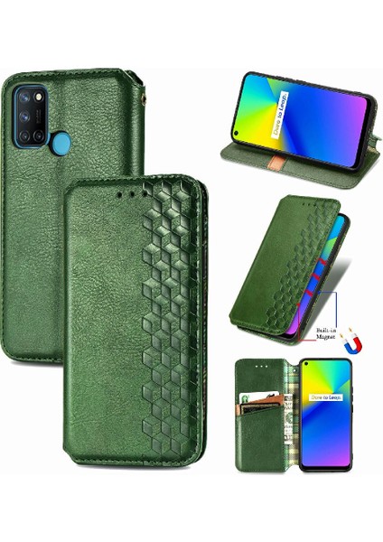 Oppo Realme C17 Flip Kapak Kılıf Cüzdan Fonksiyonu Iş Için Kılıf (Yurt Dışından)