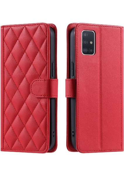 Telefon Kılıfı Için Samsung Galaxy A71 4g El Kayışı Kafes Flip Folio Cüzdan (Yurt Dışından)