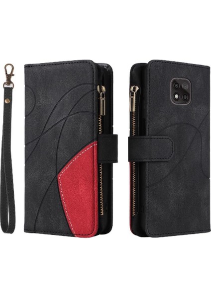Motorola G Güç 2021 Fermuar Cüzdan Tarzı Kickstand Koruyucu Kılıf (Yurt Dışından)