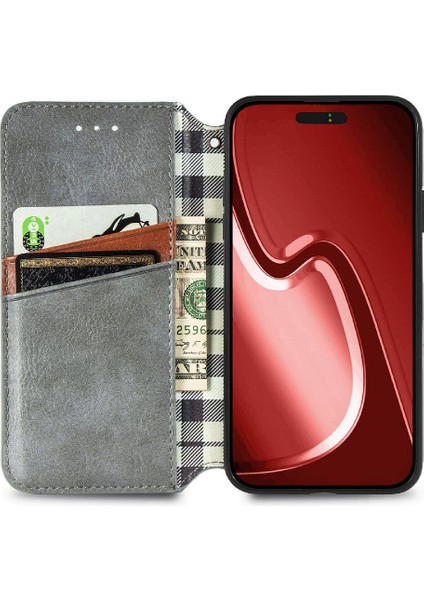 Apple iphone 15 Için Kılıf Promax Cüzdan Fonksiyonu Deri Kılıf Moda Flip (Yurt Dışından)