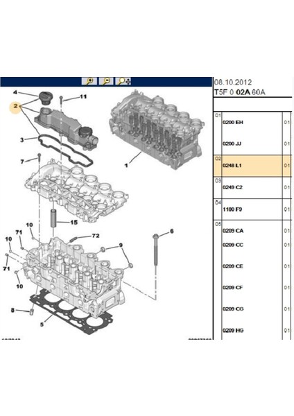 Subap Kapak 206 207 307 C2 C3 Berlingo (0248L1)