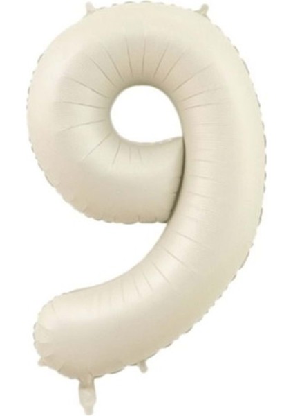 34 inç 9 Krem Renk Rakam Folyo Balon