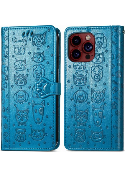 Iphone 15 Için Kılıf Promax Deri Kılıf Kısa Kayış Kapak Kapak Karikatür (Yurt Dışından)