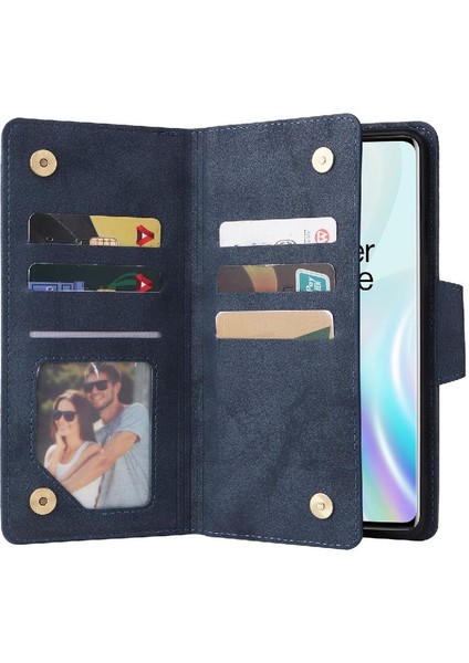El Kayışı Kart Tutucu ile Oneplus 8 Fermuar Cüzdan Kapak Için Kılıf (Yurt Dışından)