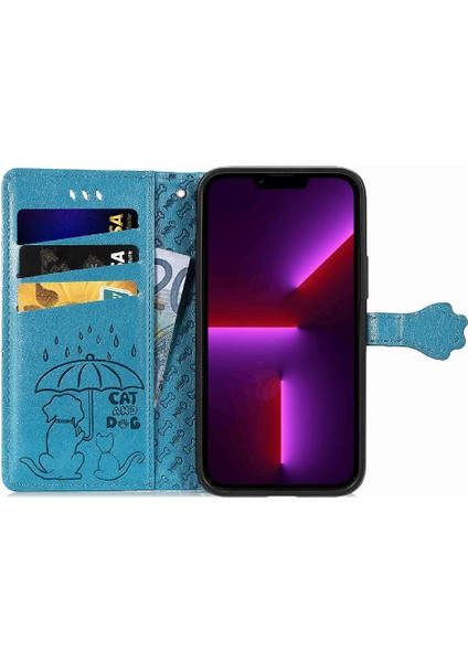 Iphone 13 Mini Deri Kılıf Kapak Kapak Darbeye Karikatür Kısa (Yurt Dışından) modelleri