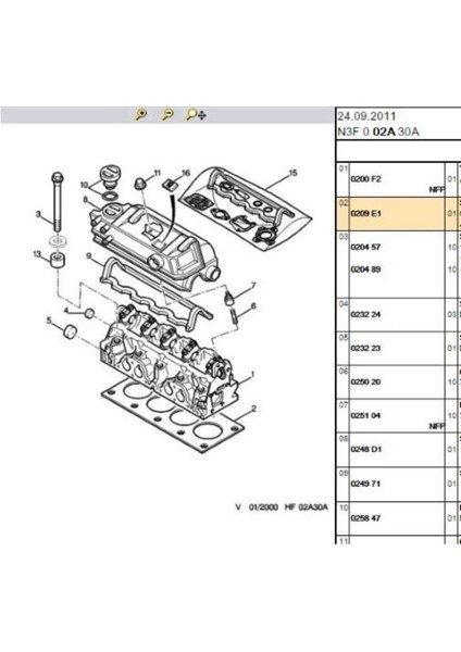Silindir Kapak Contası 0,50 206 207 C4 (0209E1)