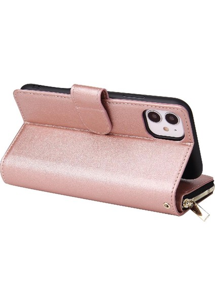 Iphone 11 Için Kılıf Pro Max Fermuar Cep Flip Kapak ile El Kayışı Cüzdan (Yurt Dışından)