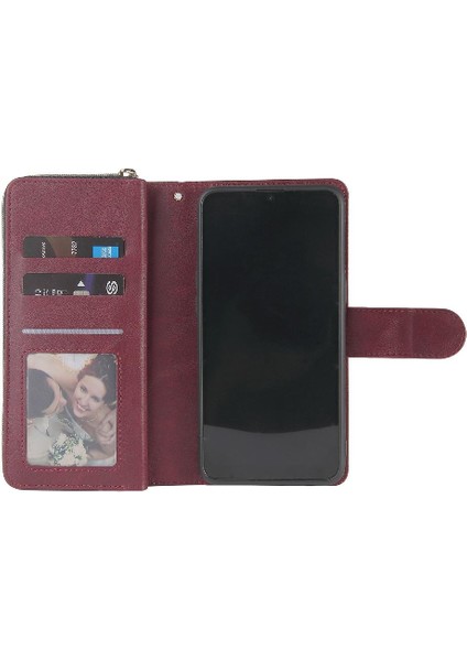 Samsung Galaxy A10S Için Kılıf Kart Tutucu Fermuar Cep Kapak Çevirin Cüzdan 9 (Yurt Dışından) modelleri
