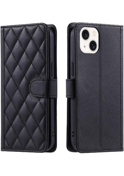Telefon Kılıfı Için iphone 15 Flip Folio Cüzdan El Kayışı Kart Yuvaları Tutucu (Yurt Dışından)