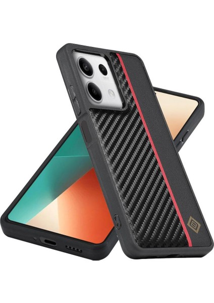 Iphone 15 Için Kılıf Pro Alüminyum Metal Logo Karbon Fiber Pu ile Eklenmiş (Yurt Dışından)