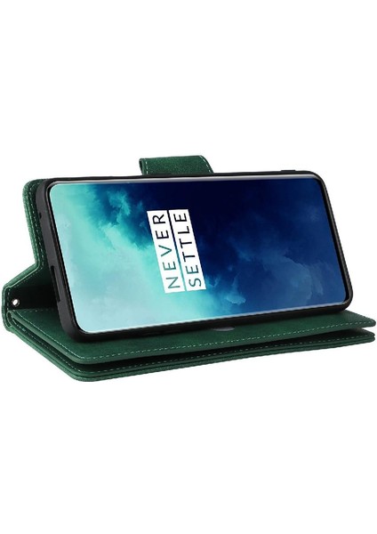 Oneplus 7t Pro Için Kılıf Kart Tutucu Manyetik Deri Fermuar Cüzdan Kapak (Yurt Dışından)