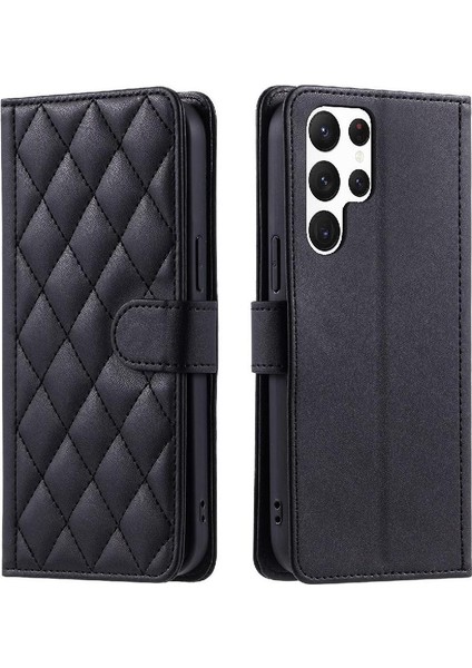 Samsung Galaxy S24 Ultra El Kayışı Kart Yuvaları Tutucu Flip Için Telefon Kılıfı (Yurt Dışından)