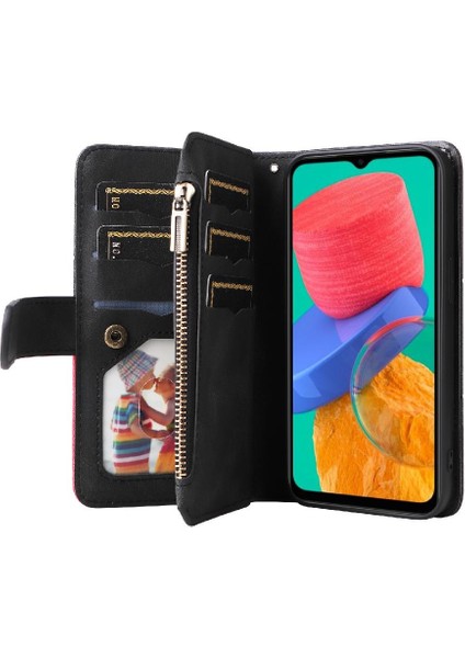 Samsung Galaxy M33 5g Iki Renkli Dikiş Kickstand Koruyucu Kılıf (Yurt Dışından)