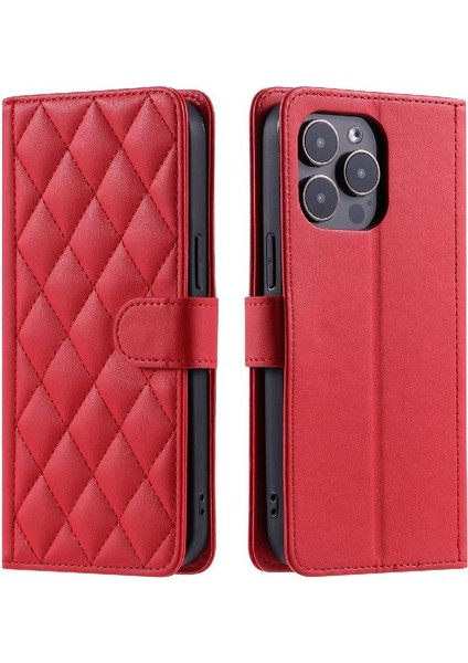 Telefon Kılıfı Için iphone 13 Pro Manyetik Kart Yuvaları Tutucu Kafes Flip Folio (Yurt Dışından)