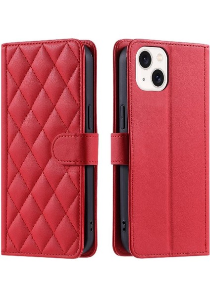 Telefon Kılıfı Için iphone 15 Flip Folio Cüzdan El Kayışı Kart Yuvaları Tutucu (Yurt Dışından)
