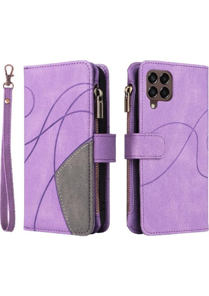 Samsung Galaxy M33 5g Iki Renkli Dikiş Kickstand Koruyucu Kılıf (Yurt Dışından)