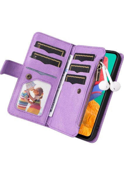 Samsung Galaxy M33 5g Iki Renkli Dikiş Kickstand Koruyucu Kılıf (Yurt Dışından)