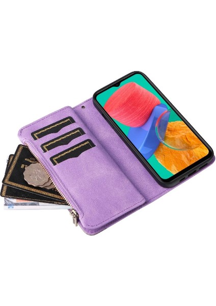 Samsung Galaxy M33 5g Iki Renkli Dikiş Kickstand Koruyucu Kılıf (Yurt Dışından)