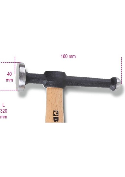 1351 Ahşap Saplı Bombe Uçlu Kaportacı Çekici