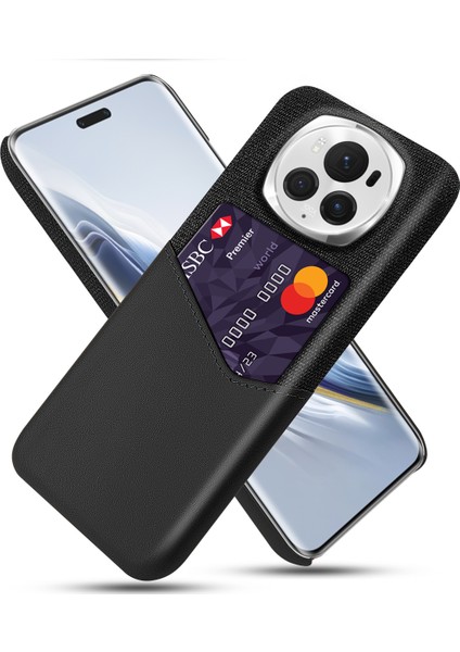 Honor Magic6 Pro 5g Kumaş Doku Telefon Kapağı Kart Tutucu ile (Yurt Dışından)