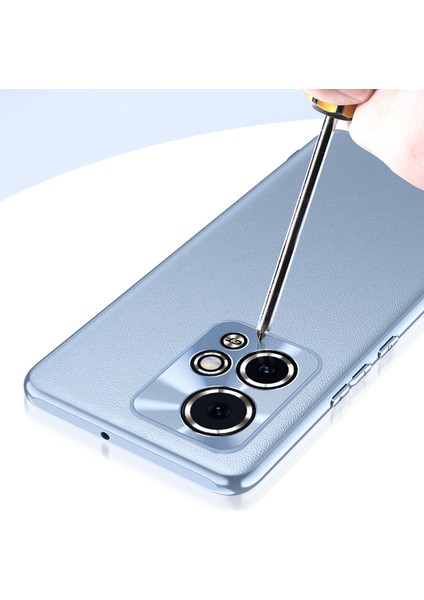 Honor 90 Gt 5g Metal Lens Çerçeve Pu Deri Derecilik Anti-Çizelge Arka Kapak (Yurt Dışından)