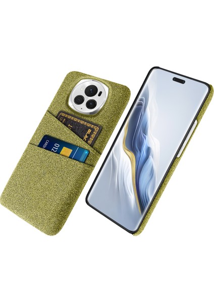 Honor Magic6 Pro 5g Kumaş Doku Telefon Kılıfı Çift Kart Tutucu Pc Kapağı (Yurt Dışından)