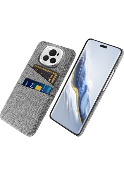 Honor Magic6 Pro 5g Kumaş Doku Telefon Kılıfı Çift Kart Tutucu Pc Kapağı (Yurt Dışından)
