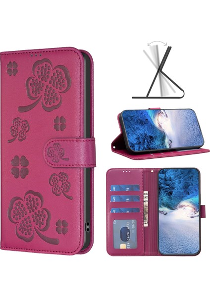 Honor X7B 4g Cüzdan Deri Kasa Yonca Desen Flip Telefon Kapağı (Yurt Dışından) fırsatları