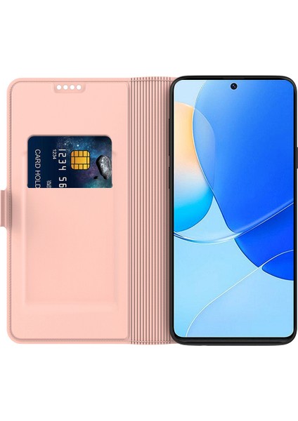 Honor 100 5g Manyetik Telefon Kasası Çizik Geçirmez Deri Kart Yuvaları Flip Folio Stand Cover (Yurt Dışından)