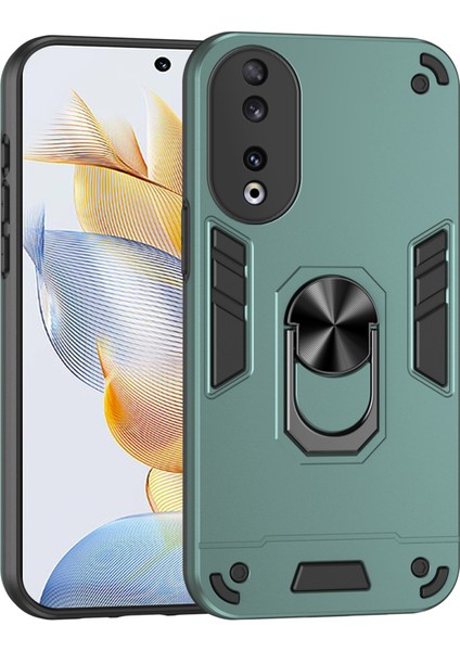 Honor 90 Kabuk Dönen Yüzük Kickstand Damla Dirençli Arka Kapak Pc+Tpu Kılıf (Yurt Dışından)