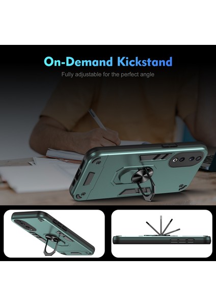 Honor 90 Kabuk Dönen Yüzük Kickstand Damla Dirençli Arka Kapak Pc+Tpu Kılıf (Yurt Dışından) fiyatları
