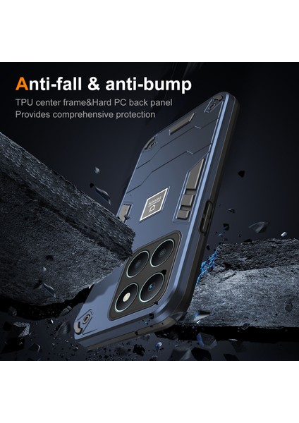 Honor X6A 4g Anti-Slip Telefon Kapağı Sabit Pc'yi Yumuşak Tpu Tampon ile Geri (Yurt Dışından)
