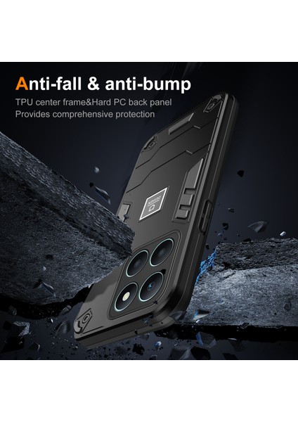 Honor X6A 4g Anti-Slip Telefon Kapağı Sabit Pc'yi Yumuşak Tpu Tampon ile Geri (Yurt Dışından)