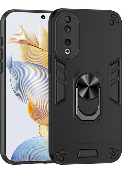Honor 90 Kabuk Dönen Yüzük Kickstand Damla Dirençli Arka Kapak Pc+Tpu Kılıf (Yurt Dışından)