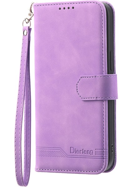 Honor 100 5g Hat Dokusu Deri Telefon Kılıfı Stant Cüzdanı (Yurt Dışından)