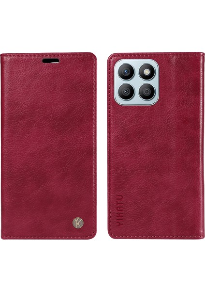 Honor X8B 4g Manyetik Kasa Litchi Doku Standı Telefon Kapağı (Yurt Dışından)