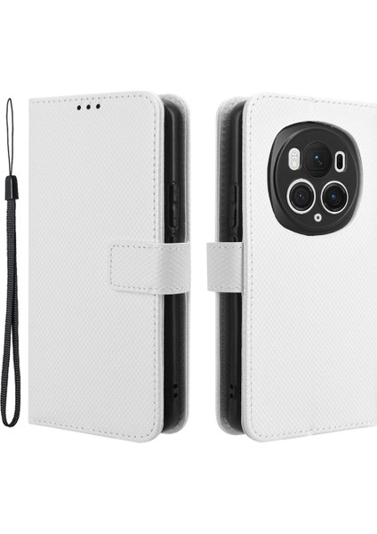 Honor Magic6 Pro 5g Kabuk Deri Elmas Doku Telefon Kapağı Cüzdan Kılıfı (Yurt Dışından)