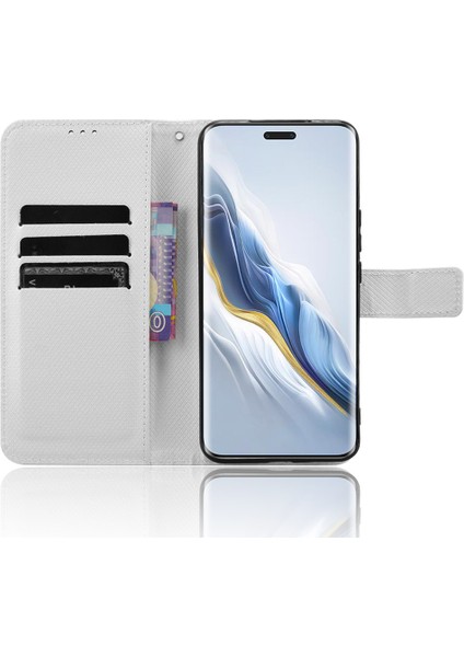 Honor Magic6 Pro 5g Kabuk Deri Elmas Doku Telefon Kapağı Cüzdan Kılıfı (Yurt Dışından)